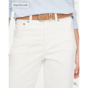J. Crew‎ Wide-Leg Crop Stretch Jean in All-Day Stretch Seashell White Size 33